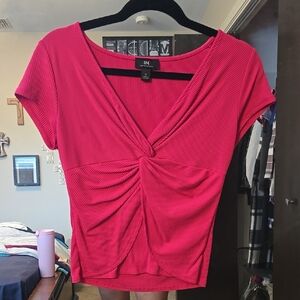 Women's Pink Twist-Front Top
